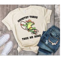 cowboy frog t shirt, country toads take me home shirt, funny western froggy shirt, frog lover shirt, cottagecore froggy