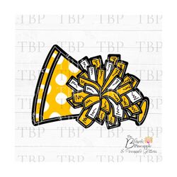 cheer design png cheerleading pom pom and megaphone white and yellow png 300dpi clipart sublimation download design