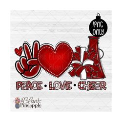 cheer design png, peace love cheer in maroon red png, cheerleading design, cheer sublimation design png