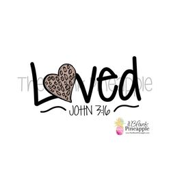 loved john 3:16 w/ animal print heart  png 300dpi clip art sublimation download design