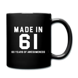 made in 61 black mug, 1961 mug