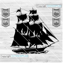 Pirate Ship Clipart || Ship Svg || Sail Svg || Pirate Ship Svg || Boat svg || Sea Ship Svg || Ship Cut Files || Pirate S