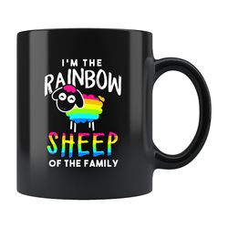 rainbow sheep mug, pride mug