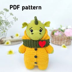 Crochet Dragon pattern - Amigurumi crochet pattern - English PDF pattern - Amigurumi Dragon pattern