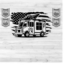 US Ice Cream Truck svg | Food Cart Clipart | Food Van Cutfile | Smoothies Vendor Stencil | Ice Cream Cart dxf | Delivery