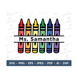 Crayon Monogram Svg, Crayon Split Monogram Svg, Teacher svg, Teacher Monogram Svg, Crayon Svg, Crayon Set Svg, files for