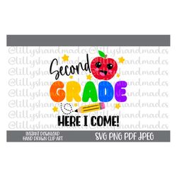 hello 2nd grade svg, hello second grade svg, 2nd grade png, second grade png, 2nd grade shirt svg, back to school svg, 1