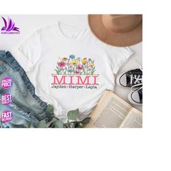 custom mimi shirt, grandma  shirt, nana shirt, grandkids name shirt, gift for nana, nana shirt with grandkids, personali