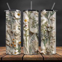 3D Flowers Tumbler Wrap, 3D Floral Sublimation Tumbler Design,Instant Digital Download PNG 14