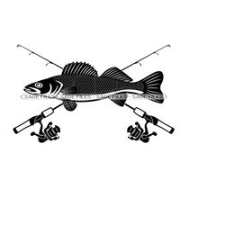 walleye fishing svg, fishing logo svg, fish svg, fishing clipart, fishing files for cricut, cut files for silhouette, pn