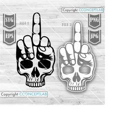 Hand Sign Skull Svg File || Fuck You Hand Skull Svg || Hand Sign Svg || Skull Svg || Fuck you Svg || Middle Finger Skull