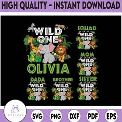 personalized name wild one birthday boy, wild one family matching png, wild one safari birthday png, birthday safari