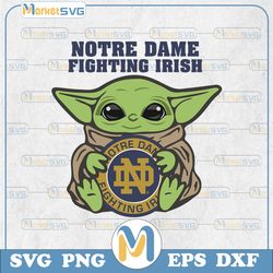 notre dame fighting irish baby yoda svg, notre dame fighting irish svg, n c a a teams svg, n c a a svg, png, dxf, eps