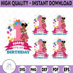 personalized name age family of birthday girl png, gracie's corner png, custom gracie's corner birthday girl, digital