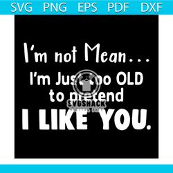 i'm not mean i'm just too old to pretend i like you, svg, png, dxf, eps