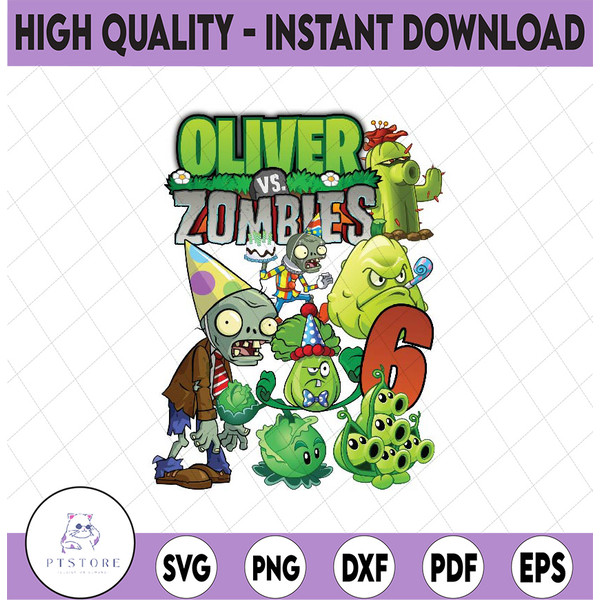 Custom Plants vs Zombies Png, Personalization Name and Age G - Inspire  Uplift