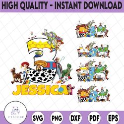 personalized name birthday toy story png, matching toy story family birthday png, toy story dad mom birthday png
