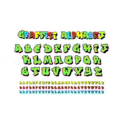 graffiti alphabet svg, font svg, graffiti letter svg, graffiti numbers svg, cute cartoon svg, alphabet svg, number svg,