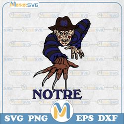 notre dame fighting irish freddy krueger svg, notre dame fighting irish svg, n c a a teams svg, n c a a svg, png, dxf