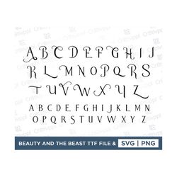 Beauty And The Beast Font, Beauty And The Beast Font Svg, Beauty And The Beast Svg, Belle Font Svg, Princess Font, Beaut
