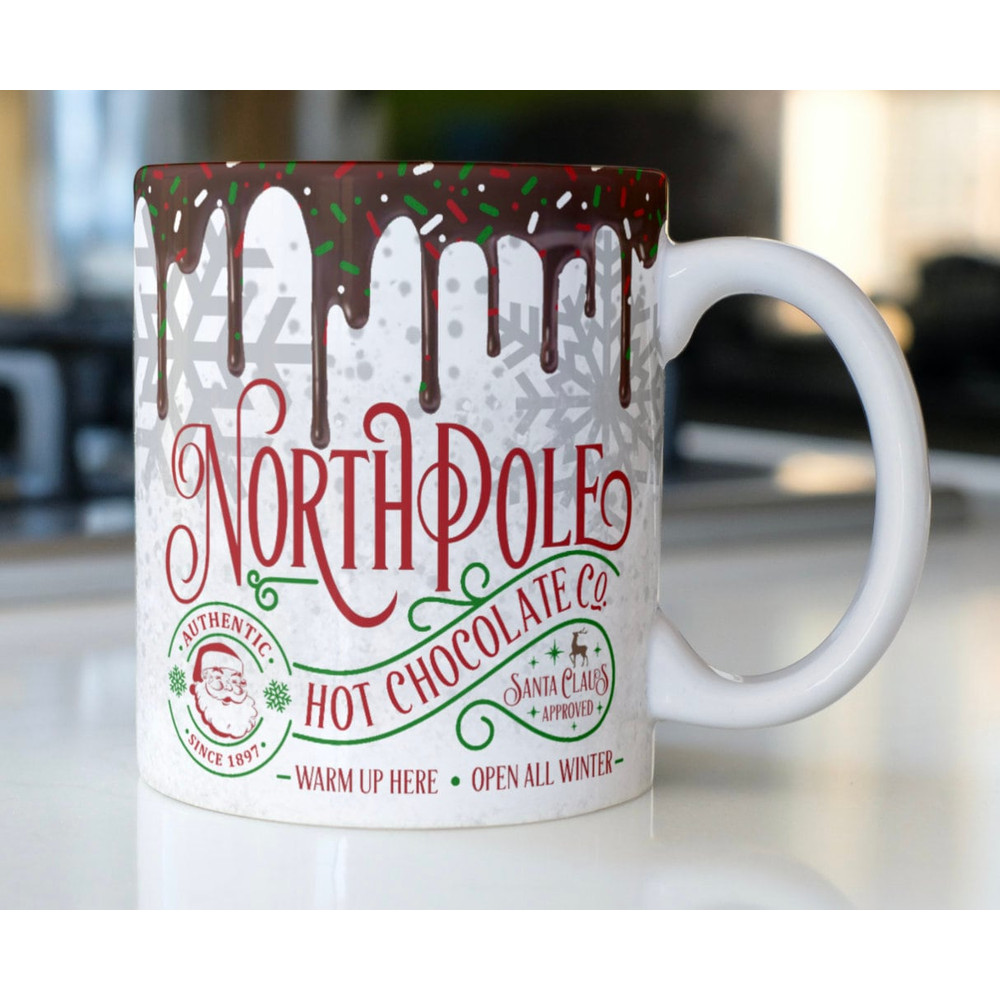 Santa NorthPole hot cocoa mug stating,NorthPole Hot Chocolate Co Santa approved - 1.jpg