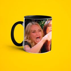 woman yelling at cat mug, funny meme mug, funny cat coffee mug, girl yelling at cat, salad cat, smudge the cat.jpg