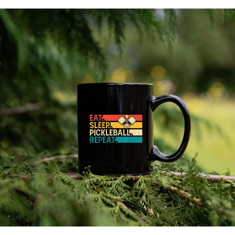 Eat, Sleep, Pickleball, Repeat Mug, Gift Mug, Funny Black Coffee Mug - 3.jpg