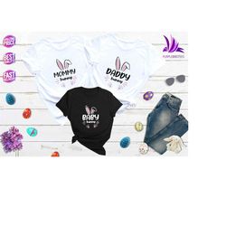 easter bunny family shirts, personalized bunny shirts, custom easter bunny shirt, easter name shirt, easter day gift shi