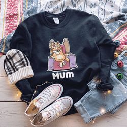 bluey mum hoodie mom life chilli sweatshirt bluey dog tshirt mother's day bluey birthday gift for mom bluey family tee