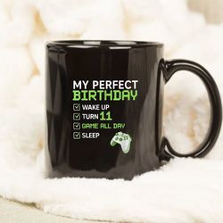 funny mug, 11th perfect birthday boys gaming 11 years old gifts gamer mug