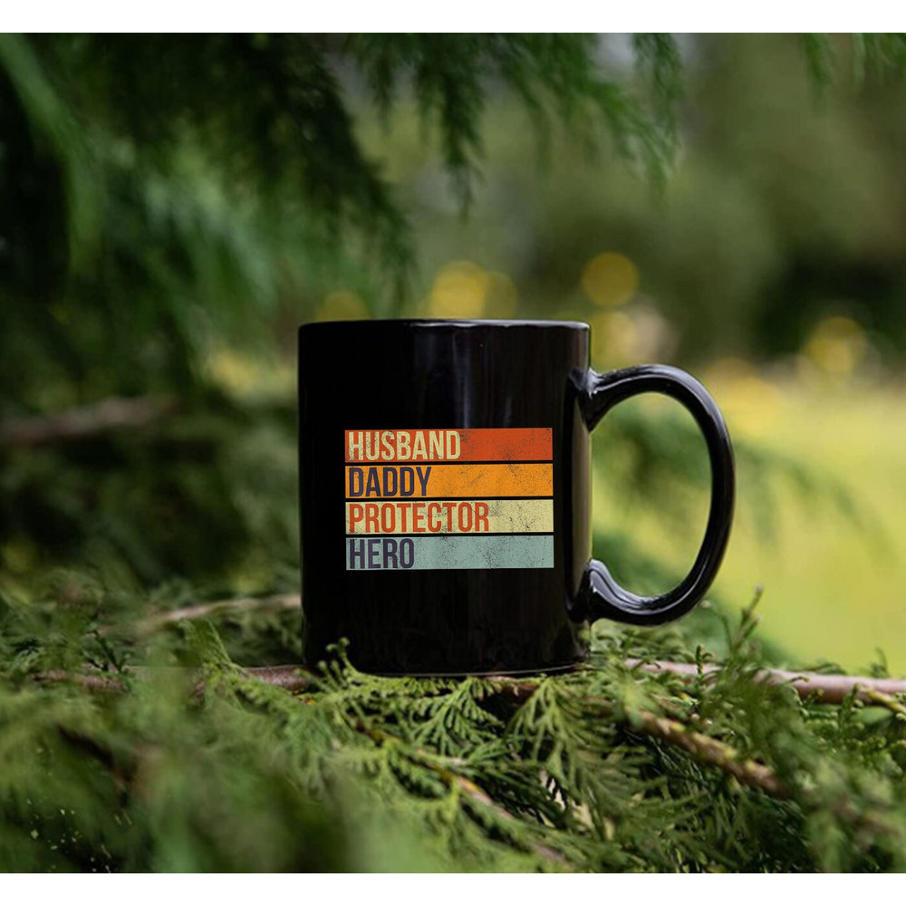 Funny Vintage Husband Daddy Protector Hero Fathers Day Dad Mug, Funny Black Coffee Mug, Thank You, Dad Gifts - 2.jpg