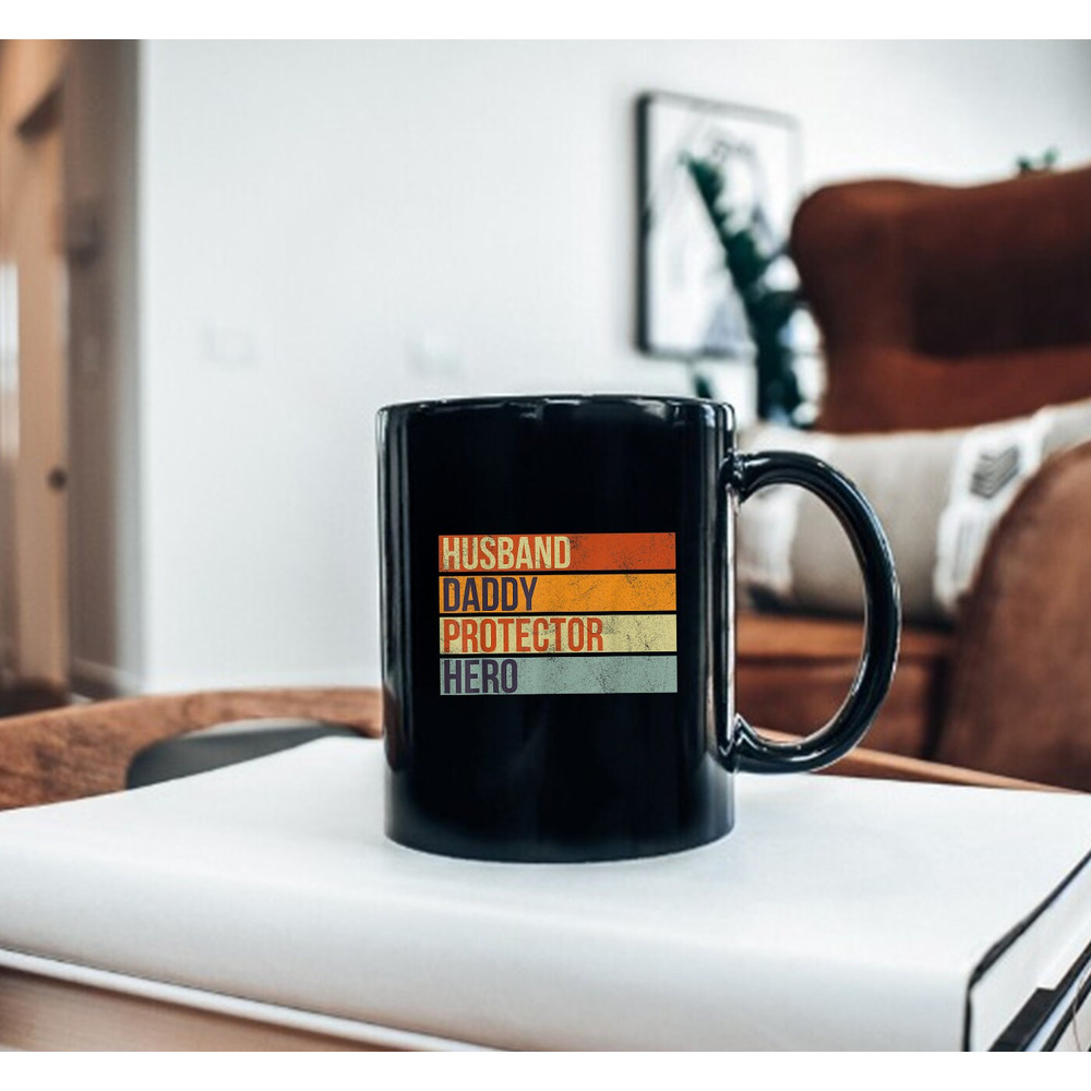 Funny Vintage Husband Daddy Protector Hero Fathers Day Dad Mug, Funny Black Coffee Mug, Thank You, Dad Gifts - 3.jpg