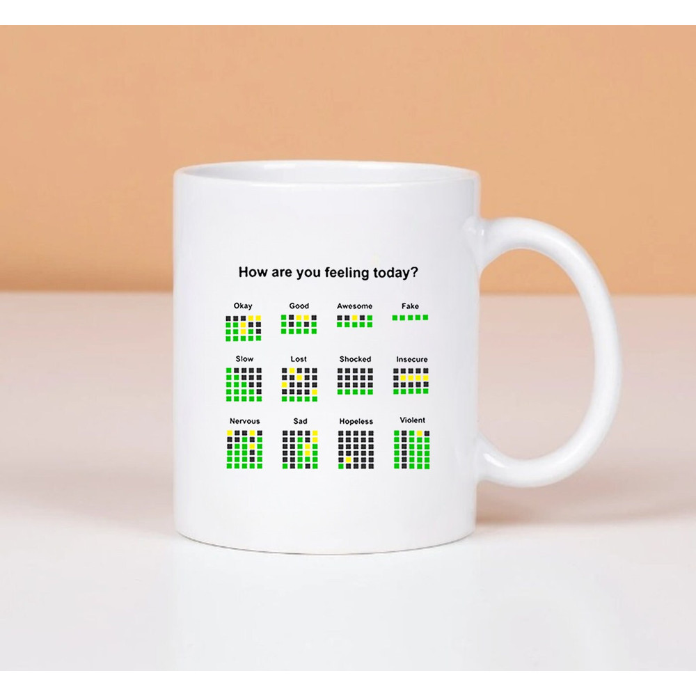 Funny Wordle Sarcastic Mug, How Are You Feeling Today, Gift Mug - 1.jpg