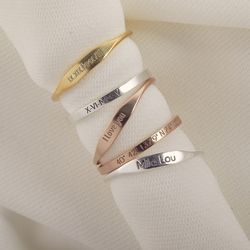 Personalized Dainty Ring - Custom Name Ring - Couple Ring  Birthday Gift - Christmas Gift