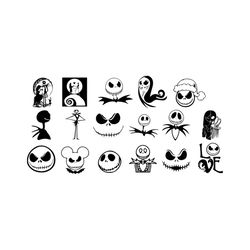 halloween horror jack and sally svg, halloween svg, the nightmare before christmas svg, jack skellington svg, sally svg,