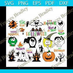 happy halloween bundle svg, halloween svg, witch svg, pumpkin svg, bats svg, witch palace svg, scary night svg, happy ha