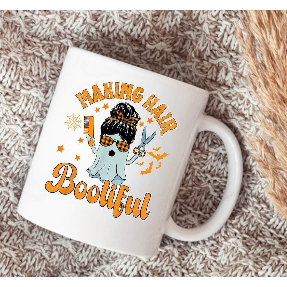Making Hair Bootiful Mug, Funny Scary Ghost Hairdresser, Ghost Mug, Funny Halloween Mug, Halloween Mug, Halloween Coffee Mug, Coffee Mug - 2.jpg