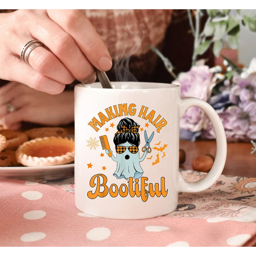 Making Hair Bootiful Mug, Funny Scary Ghost Hairdresser, Ghost Mug, Funny Halloween Mug, Halloween Mug, Halloween Coffee Mug, Coffee Mug - 3.jpg