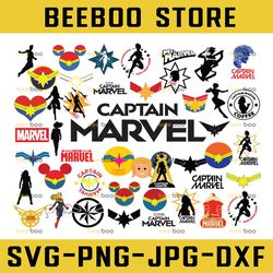 45 designs captain marvel files bundle layered items, captain svg, clipart, cut file, for cricut, digital vector file