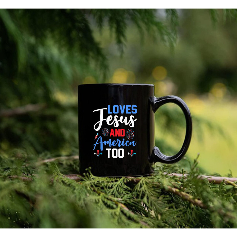 Retro Loves Jesus and America Too God Christian 4th of July Mug - 3.jpg