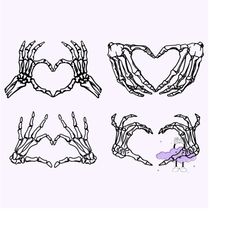 skeleton hands heart sign svg bundle- valentine's day- svg png