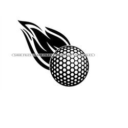 flaming golf ball 12 svg, golf svg, golfing svg, golf clipart, golf files for cricut, golf cut files for silhouette, png