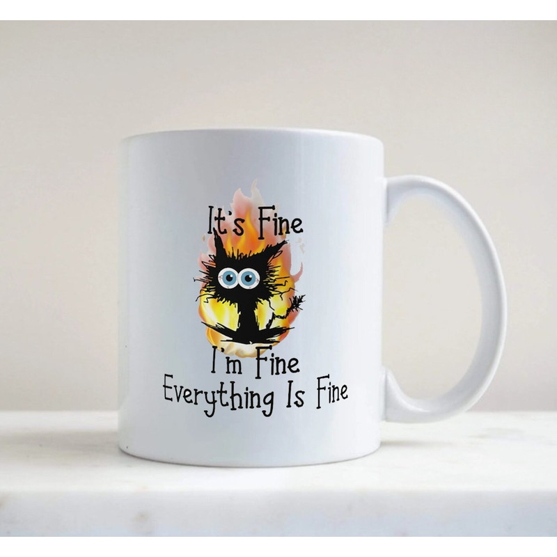 This Is Fine Mug Cat Mug, Funny Cat Mug, Gift Ideas, Cat Lover Mug - 2.jpg