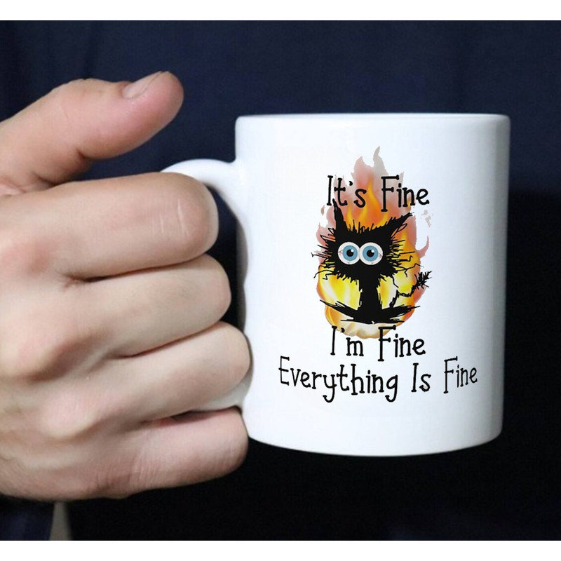 This Is Fine Mug Cat Mug, Funny Cat Mug, Gift Ideas, Cat Lover Mug - 3.jpg