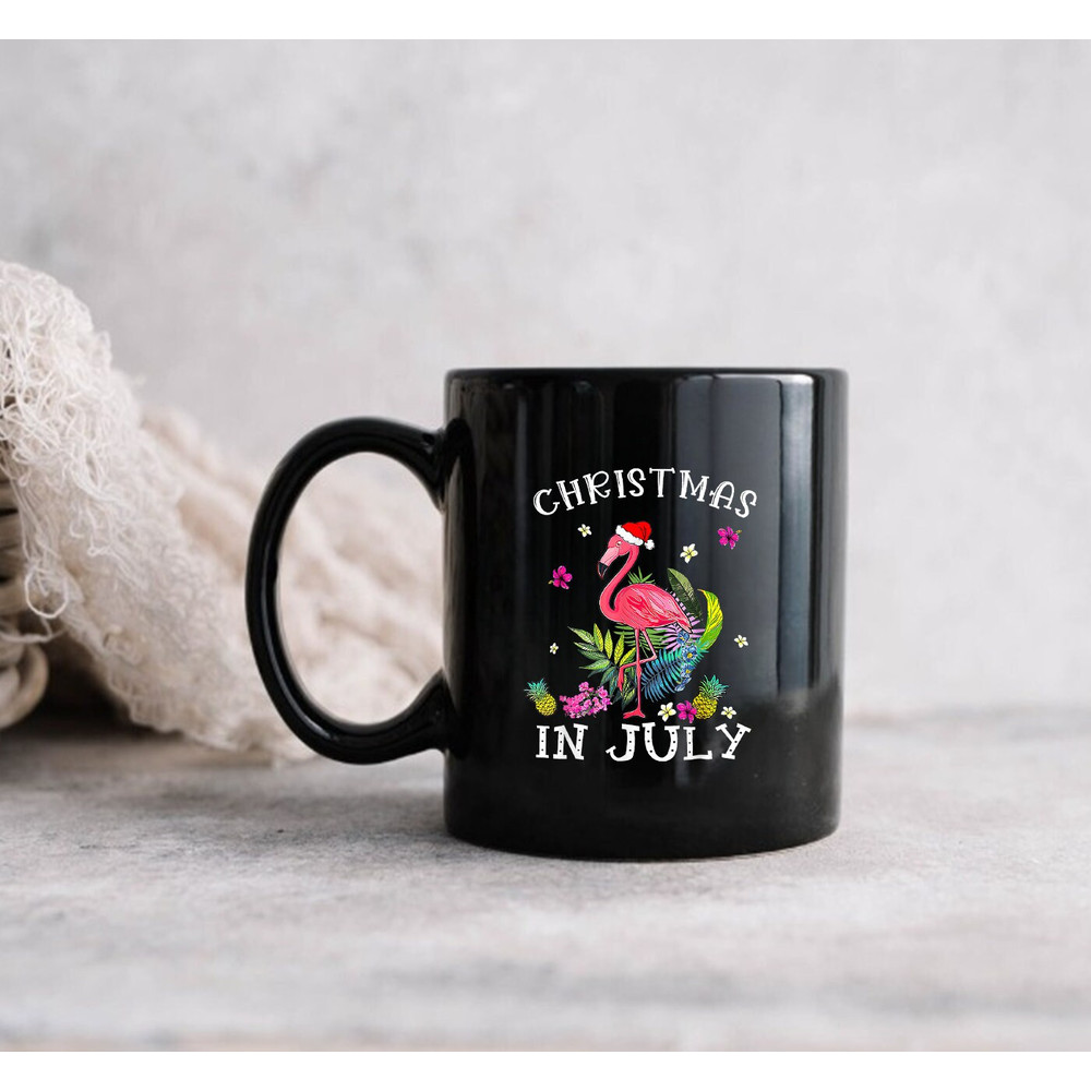 Tropical Pink Flamingo Christmas In July Summer Mug, Gift Mug - 2.jpg