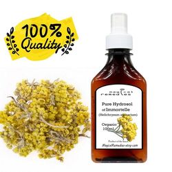 Organic Pure IMMORTELLE Hydrosol( Hydrolate) Flower water plant therapy.