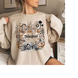 disneyland halloween sweatshirt, mickey & minnie skeleton halloween shirt, magic kingdom shirt, disney halloween 2023 sh