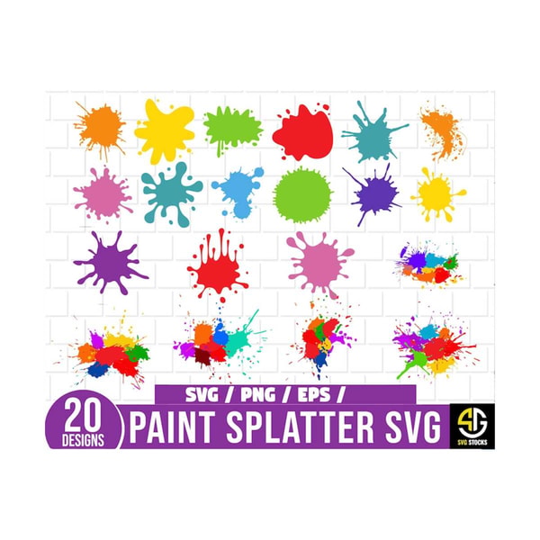 Paint Splatter SVG Bundle, Splatter Multicolor Svg, Paint Sp | Inspire ...