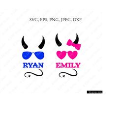 devil halloween svg, devil monogram svg, devil svg, halloween svg, cute devil clipart, cricut, silhouette cut files