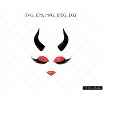 devil halloween svg, devil girl monogram svg, monster svg, halloween svg, cute monster clipart, cricut, silhouette cut
